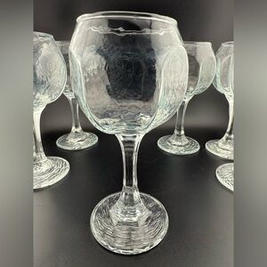 8 Libbey Chivalry Clear Glasses. Icy Paneled texture. 6oz